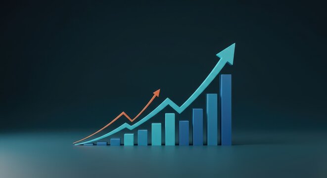 A digitally rendered abstract graph displaying rapid acceleration, showing financial success, potential, and forward momentum for a scaling enterprise, rising, graph, projection