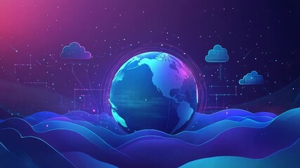 Global digital network connecting data and cloud services - Powered by Adobe