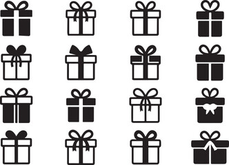 Collection of gift boxes with various ribbon designs