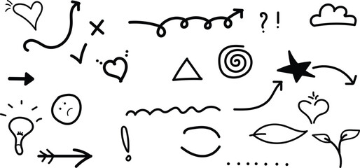 hand drawn vector alphabet on white background