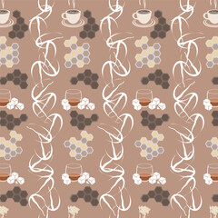 seamless pattern with no background showing a coffee ceremony