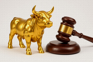 golden bull oil painting style illustration 