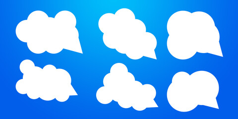 Blue gradient chat box for organizational business planning illustration