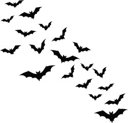 Fototapeta premium Flying Bats Halloween Silhouette Illustration