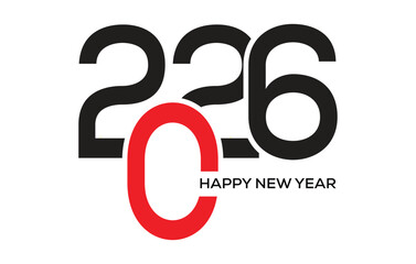 Modern 2026 New Year Design Element, Simple, Stylish, High Resolution Vector Art