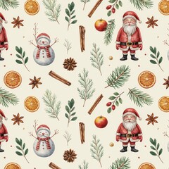 Premium festive background with orange slices and star anise, evergreen branches, and Christmas decor motif, perfect for wrapping paper, lifestyle scenes, and seasonal campaigns.