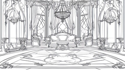 Grand Palace Interior Design Sketch