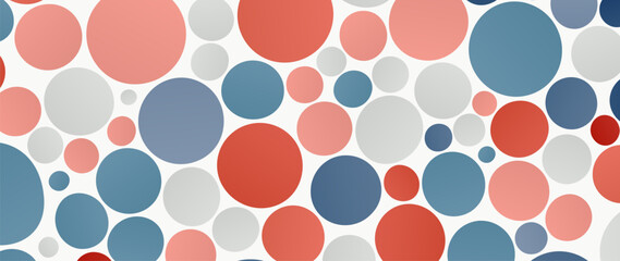 Random Colors Circle Pattern With Soft Tones and Minimal Design. Modern Geometric Background for Wallpaper or Fabric. Vector Illustration.
