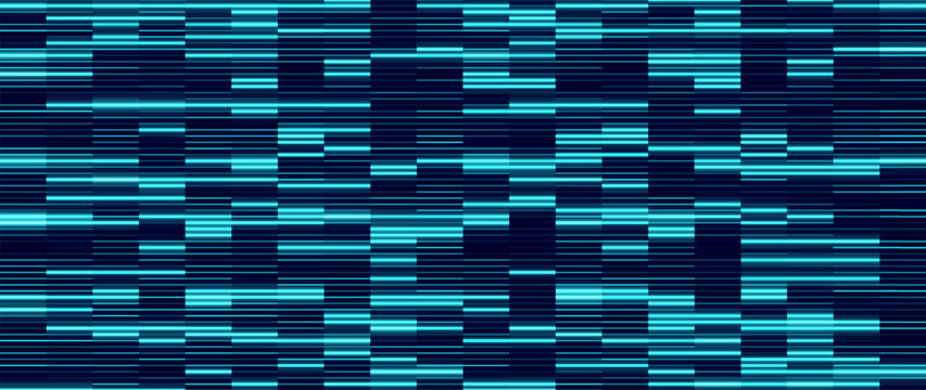Futuristic Blueprint of Life DNA Sequence. Journey into Genetics Dynamic DNA Sequence Test Vector Illustration for Science. Tech Blue Bg.