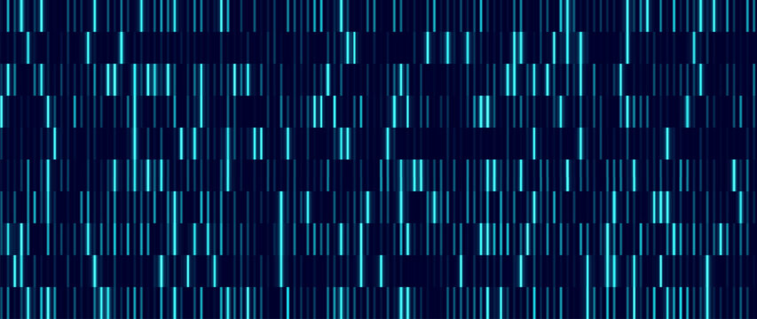Futuristic Blueprint of Life DNA Sequence. Journey into Genetics Dynamic DNA Sequence Test Vector Illustration for Science. Tech Blue Bg.