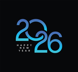 Fototapeta premium Minimal Happy New Year 2026 Graphic