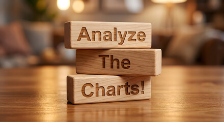 Wooden Blocks with the Text Analyze The Charts for Data Interpretation