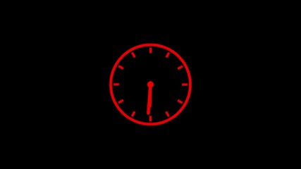 Timelapse of spinning clock animation in 12 Hour. Seamless motion animated footage. White colored watch with hands move quickly. Time concept. Alpha channel included - Powered by Adobe