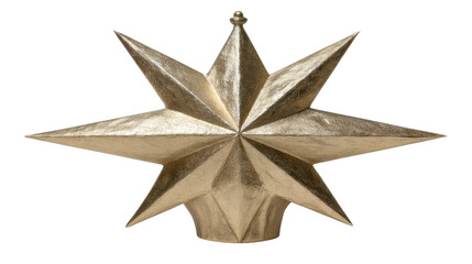 Gold star tree topper, metallic eight pointed ornament, festive holiday decoration, shiny Christmas accent, elegant centerpiece, joyful celebration