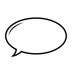 Naklejka premium Speech Bubble Outline Minimal Black Isolated On Transparent Background