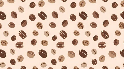 Obraz premium 背景素材 コーヒー豆のシームレスパターン Background Seamless pattern Coffee beans Illustration （Generative AI）