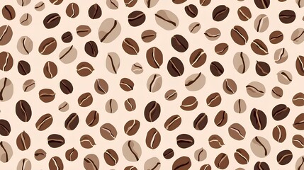 Obraz premium 背景素材 コーヒー豆のシームレスパターン Background Seamless pattern Coffee beans Illustration （Generative AI）