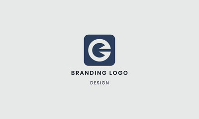 Modern g letter logo design in a dark blue rounded square for branding identity Vector
