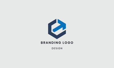 Modern hexagonal abstract c letter mark logo design