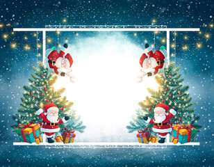 christmas card with santa claus