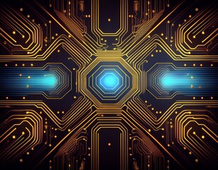 abstract circuit board glowing lines technology futuristic possible use background for tech presentations website design