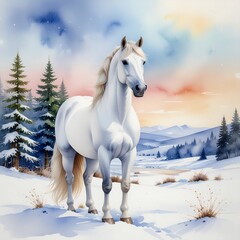 horse in winter