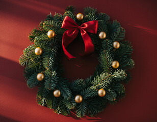 christmas wreath on a black background