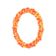 Fototapeta premium Number zero orange Textured in Plush Style. Illustration of the number 0 with an orange furry effect. 