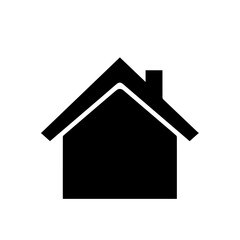 Iconic House Silhouette: A simple yet iconic black silhouette of a house, symbolizing home and property. Perfectly representing real estate and home ownership.