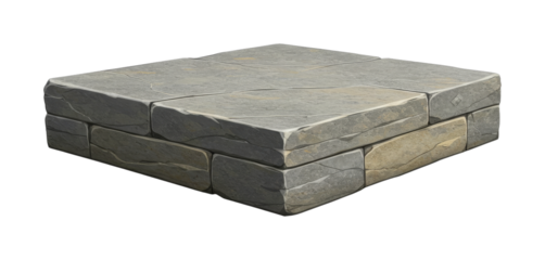 Natural stone platform with rough textured surface and strong construction creating an ideal foundation for various presentations.