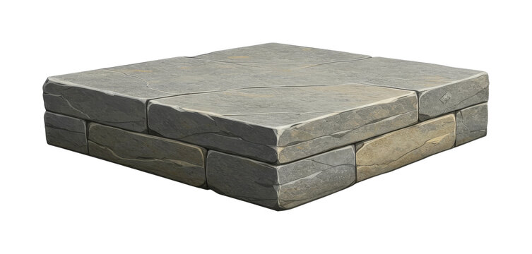 Natural stone platform with rough textured surface and strong construction creating an ideal foundation for various presentations.