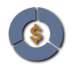 Financial Pie Chart Coin Accent — Flat Icon