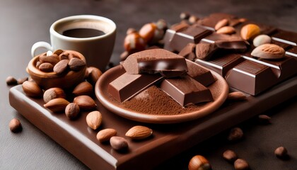 delicious dark chocolate with nuts and a hint of coffee