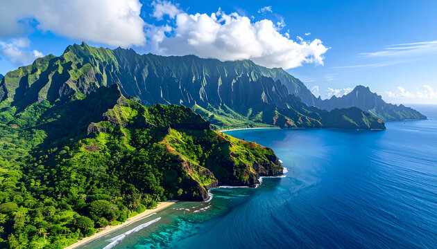 Kauai Na Pali Coast Aerial