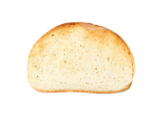 Browned toast bread slice isolated on white