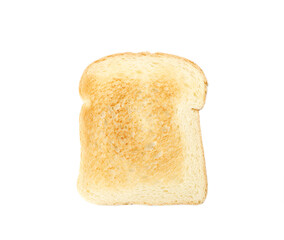 Browned toast bread slice isolated on white