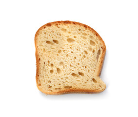 Browned toast bread slice isolated on white