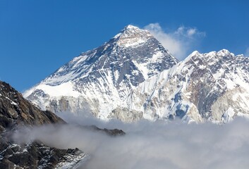 Mount Everest Nuptse peak Renjo pass Nepal mountain