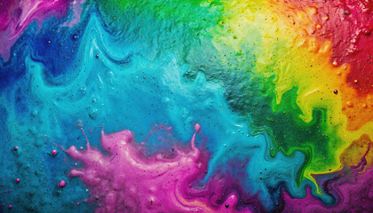 A Vibrant and Colorful Abstract Paint Swirls and Splashes Background