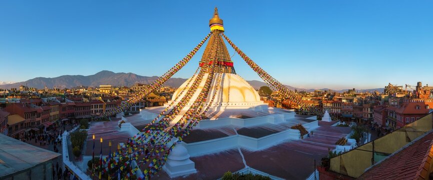 Boudhanath stupa evening Kathmandu Nepal