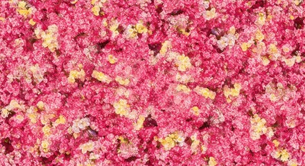 A vibrant, seamless texture featuring many pink, white, and yellow blossoms densely packed together, creating a beautiful spring floral backdrop, greeting card, backdrop, bloom