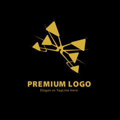 Obraz premium Premium Luxury Gold geometric Logo with Editable Tagline