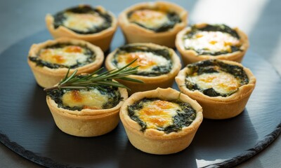 Mini Spinach and Mozzarella Tarts