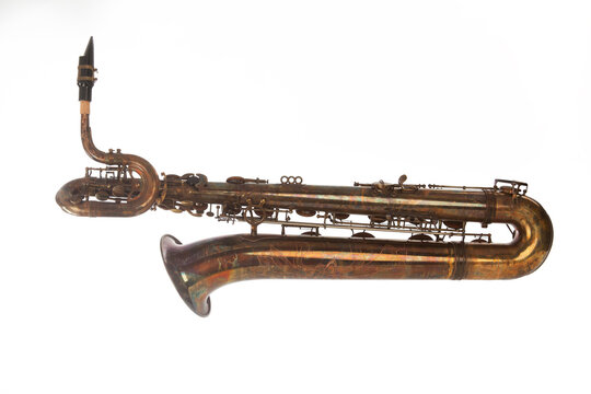 bari saxophone on white background