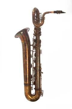 bari saxophone on white background