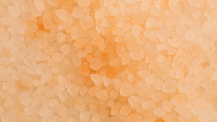 Macro photography, bath salt texture, pastel spa background.
