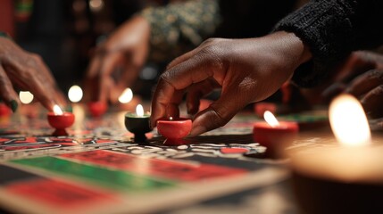 Kwanzaa celebration with traditional candle lighting ceremony for community unity and heritage