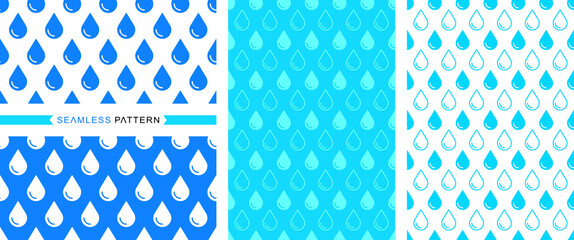 Water drop patterns, seamless patterns, seamless backgrounds, and water drop illustrations.