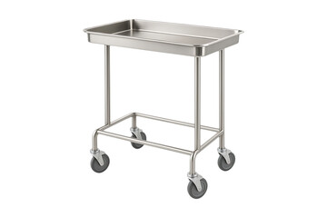 Stainless Steel Tray Trolley Isolated on a Transparent Background