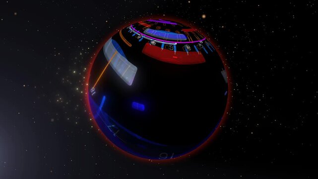 A futuristic digital sphere symbolizing artificiality and the mathematical component of everything that exists.
